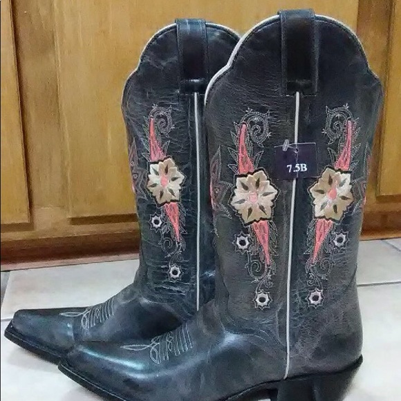 J.B. Dillon Leather Cowboy Boots - Picture 3 of 4
